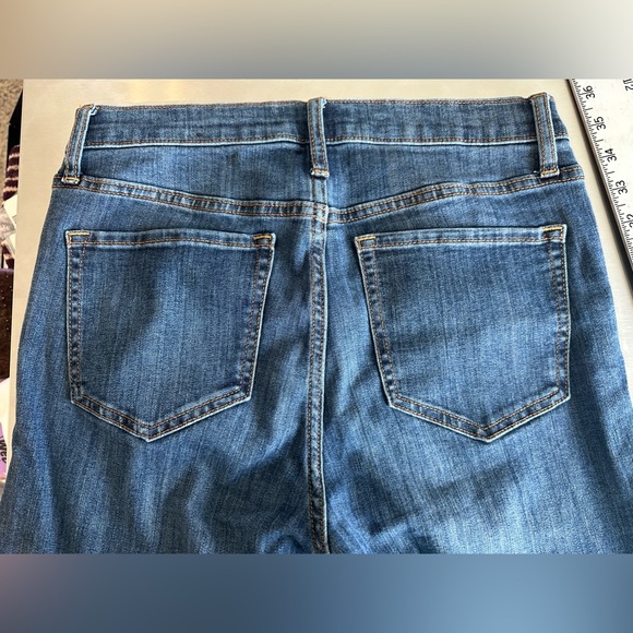 Gap Jeans High Rise Denim Legging Dark Indigo Stretch Jeans Raw Hem SZ 2/26 - Picture 11 of 16